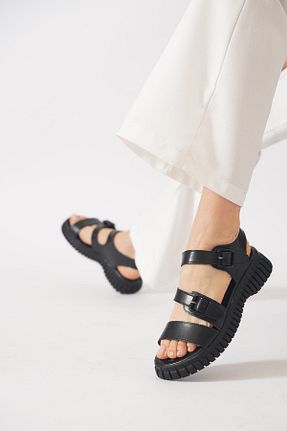 صندل مشکی زنانه پاشنه ضخیم Moda Pie - کد 904462901