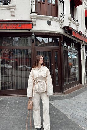 شلوار طوسی زنانه بافتنی lizge giyim - کد 904466966