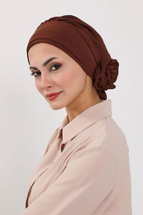 شال قهوه ای زنانه پلی استر Aisha
