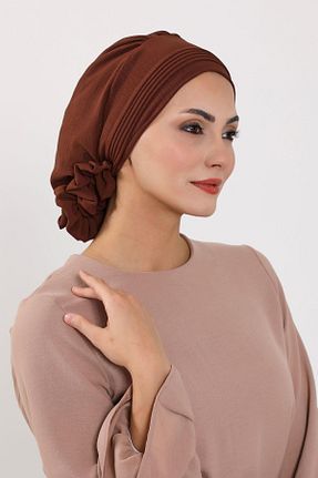 شال قهوه ای زنانه پلی استر Aisha