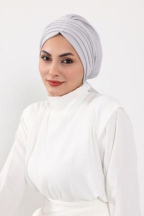 کلاه شنای حجاب طوسی زنانه Aisha