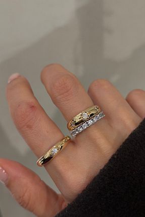 انگشتر جواهر متالیک مردانه زیرکن Lavian Accessories - کد 904469206