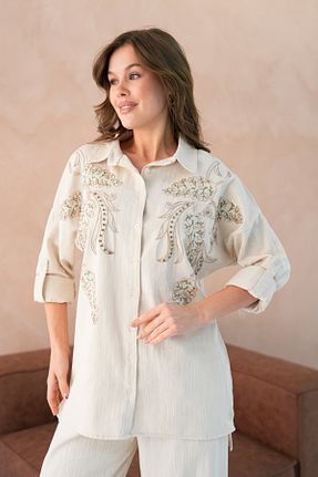 ست بالاتنه و پائین تنه نباتی زنانه بافتنی MVStore - کد 904475516