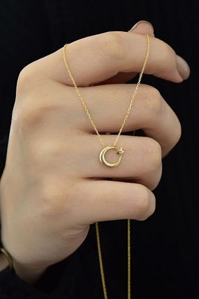 گردنبند نقره طلائی زنانه 925 عیار Papatya Silver - کد 87511761
