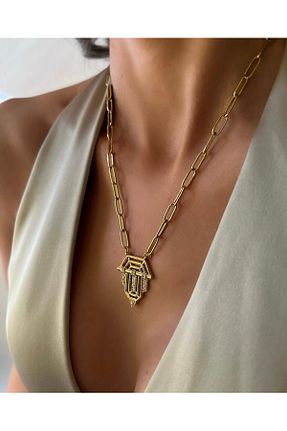 گردنبند استیل ( فولاد ) طلائی استیل ضد زنگ GULSEN COLLECTION - کد 904477797