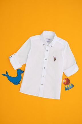 پیراهن سفید بچه گانه یقه ایستاده U.S. Polo Assn. - کد 904497422