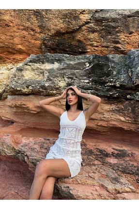 لباس سفید زنانه تریکو buqre