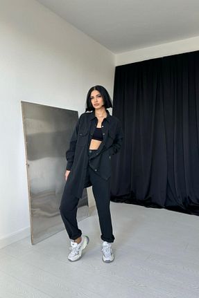 ست بالاتنه و پائین تنه مشکی زنانه جین MRA Fashion - کد 936153298
