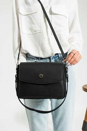 کیف دوشی مشکی زنانه چرم مصنوعی Just Polo - کد 904567326