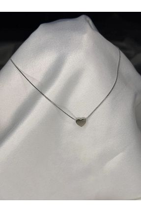 گردنبند استیل ( فولاد ) طوسی زنانه استیل ضد زنگ İD ACCESSORİES - کد 904558411