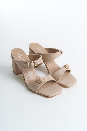 دمپائی بژ زنانه چرم مصنوعی Liza Shoes - کد 904579741