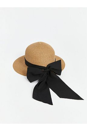 کلاه بژ زنانه حصیر LC Waikiki - کد 904573530