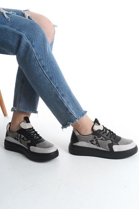 کفش اسنیکر مشکی زنانه بند دار Liza Shoes - کد 904581842
