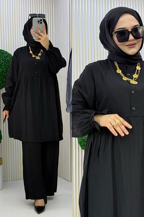ست بالاتنه و پائین تنه حجاب مشکی زنانه سایز بزرگ Mercan - کد 904581630