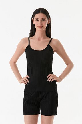 ست بالاتنه و پائین تنه مشکی زنانه بافتنی Fullamoda - کد 802190505