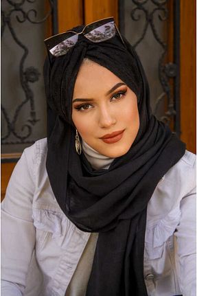 شال مشکی زنانه پنبه پلی استر Aişe Tesettür - کد 827262886