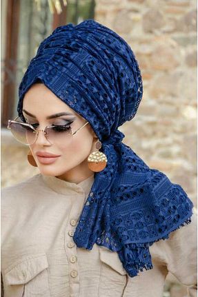 کلاه شنای حجاب سرمه ای زنانه Aişe Tesettür - کد 681063047