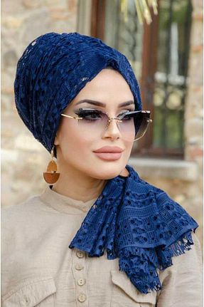کلاه شنای حجاب سرمه ای زنانه Aişe Tesettür - کد 681063047