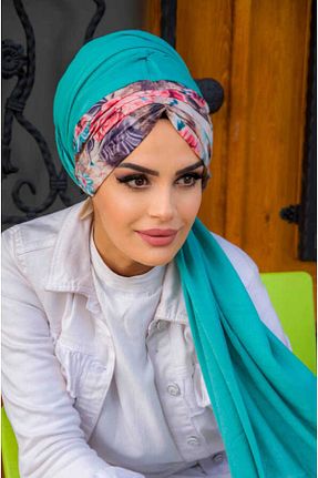 کلاه شنای حجاب سبز زنانه Aişe Tesettür - کد 742995433