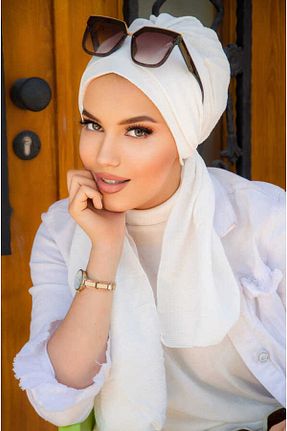 کلاه شنای حجاب سفید زنانه Aişe Tesettür - کد 681059684