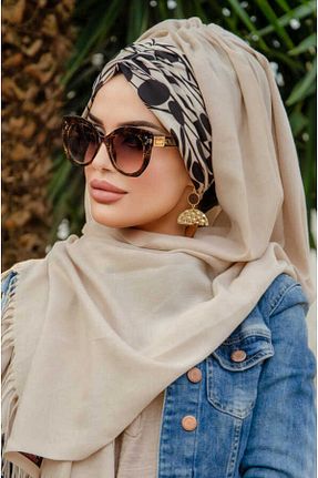 کلاه شنای حجاب بژ زنانه Aişe Tesettür - کد 91445556
