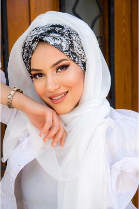 کلاه شنای حجاب سفید زنانه Aişe Tesettür - کد 744611895