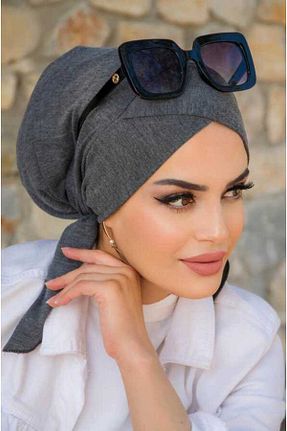 روسری طوسی پنبه ای Aişe Tesettür - کد 681069623