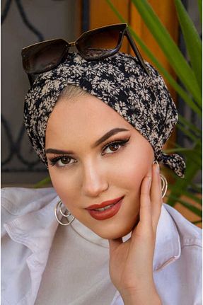 روسری مشکی ساتن Aişe Tesettür - کد 699233625