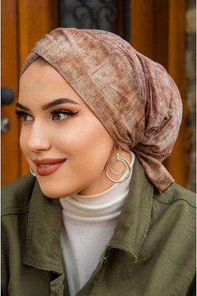 روسری قهوه ای ساتن Aişe Tesettür - کد 681069637