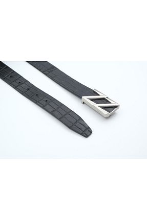 کمربند مشکی مردانه چرم خالص MODA - کد 904649790