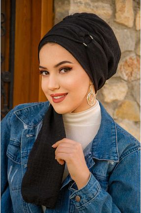 کلاه شنای حجاب مشکی زنانه Aişe Tesettür - کد 681061936