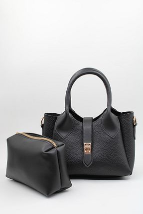 کیف دوشی مشکی زنانه چرم مصنوعی LASSO - کد 904643106
