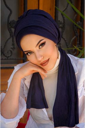 کلاه شنای حجاب سرمه ای زنانه Aişe Tesettür - کد 827107966