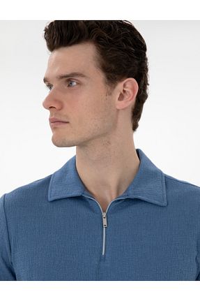 پولوشرت آبی مردانه پنبه ای Pierre Cardin - کد 904648222