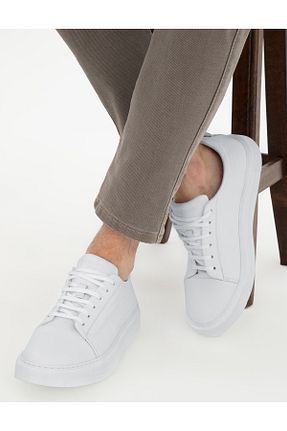 کفش اسنیکر سفید مردانه بند دار Pierre Cardin - کد 904655275