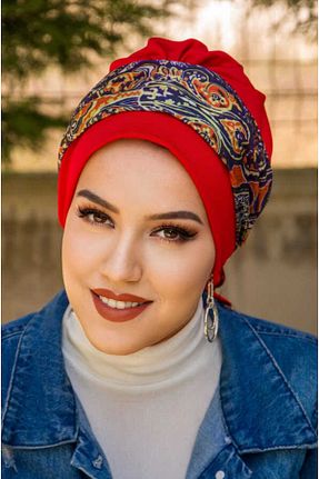 کلاه شنای حجاب قرمز زنانه Aişe Tesettür - کد 827114513