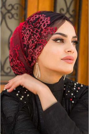 کلاه شنای حجاب قرمز زنانه Aişe Tesettür - کد 681630312