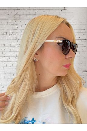 عینک آفتابی قهوه ای زنانه 50 BLACK - کد 904641896
