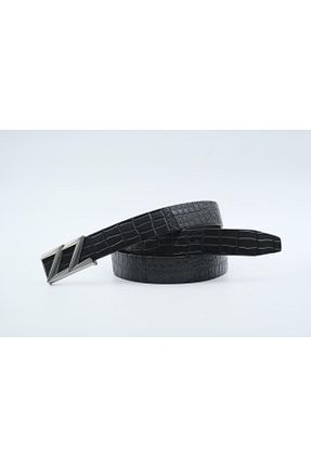 کمربند مشکی مردانه چرم خالص MODA - کد 904649790
