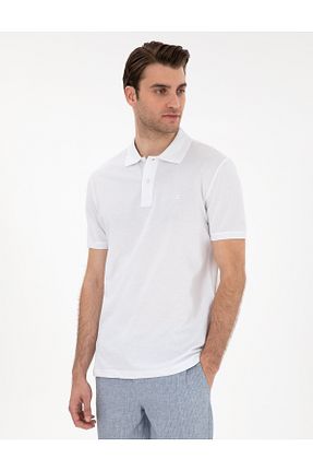 پولوشرت سفید مردانه %100 پنبه Pierre Cardin - کد 904665369