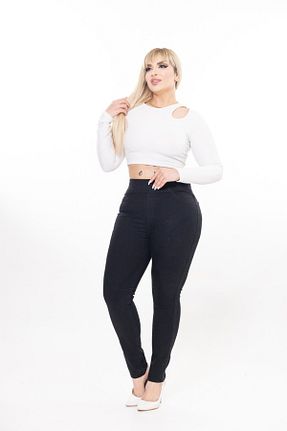 شلوار سایز بزرگ طوسی زنانه پنبه ای tarzımsüper - کد 904662530