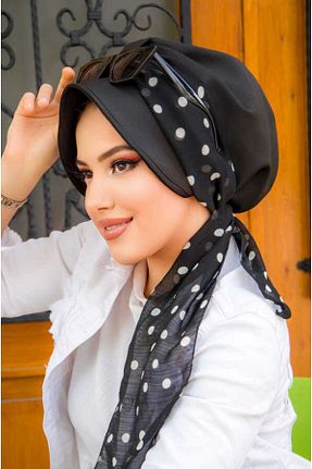 کلاه شنای حجاب مشکی زنانه Aişe Tesettür - کد 745897859