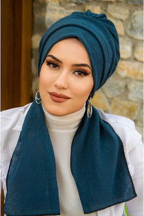 کلاه شنای حجاب آبی زنانه Aişe Tesettür - کد 813004607