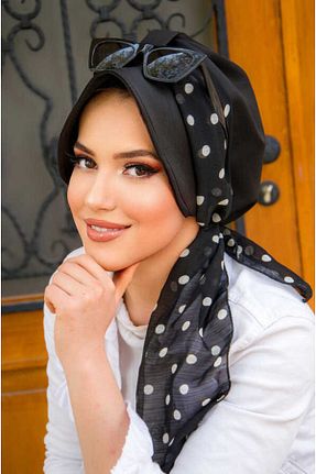 کلاه شنای حجاب مشکی زنانه Aişe Tesettür - کد 745897859