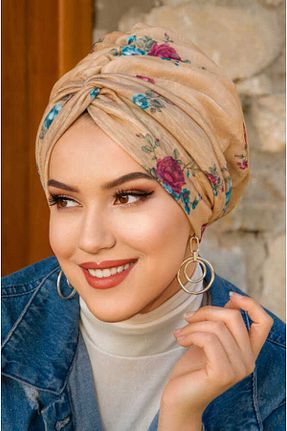 کلاه شنای حجاب بژ زنانه Aişe Tesettür - کد 827149473