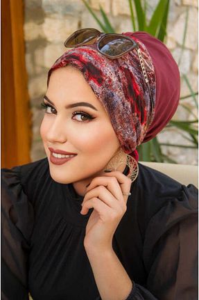 کلاه شنای حجاب زرشکی زنانه Aişe Tesettür - کد 862230008