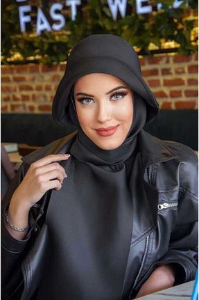 کلاه مشکی زنانه پنبه ای Aişe Tesettür - کد 888125306