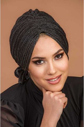 کلاه شنای حجاب مشکی زنانه Aişe Tesettür - کد 808019365