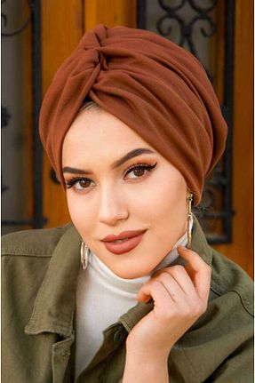شال قهوه ای زنانه پنبه پلی استر Aişe Tesettür - کد 815619032