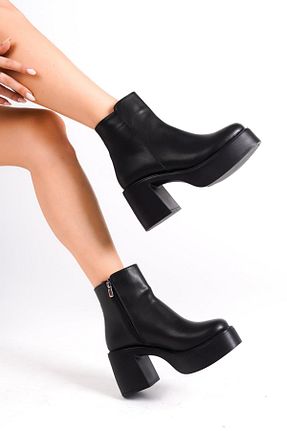 بوت / نیم بوت مشکی زنانه چرم مصنوعی Modabuymus - کد 772528935
